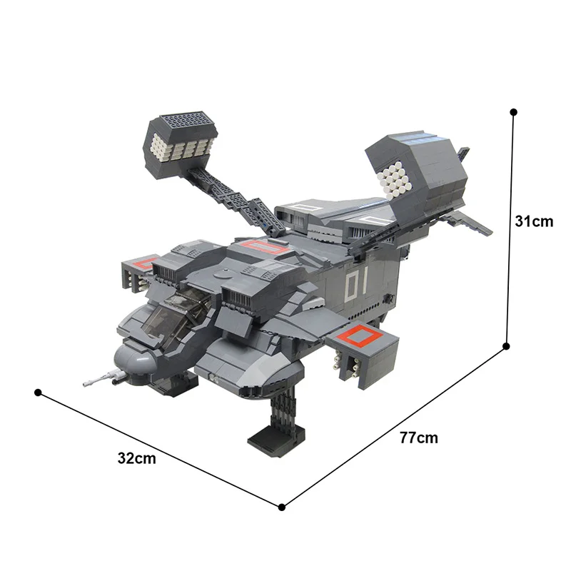 MOC Transport Ship Cheyenne Dropship UD-4L Building Blocks Space Marine Spacecraft Bricks Toy DIY Model Gift for Adults Teens