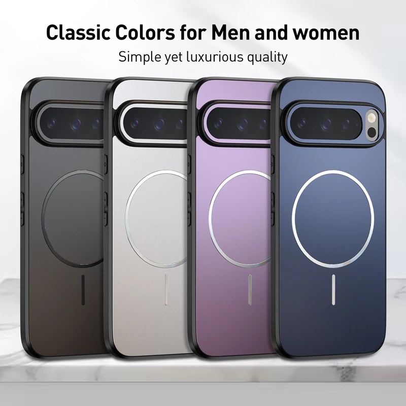 Luxury Original Matte Non-slip Magnetic Phone Case For Google Pixel 10 9 Pro XL 9A For Magsafe Wireless Charging Frosted Cover