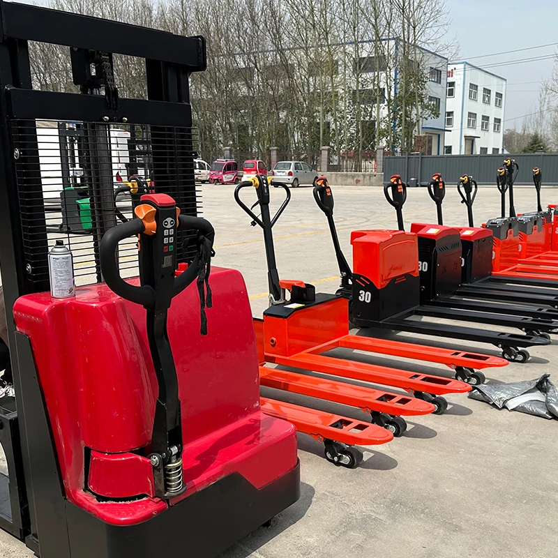 1.5 tons 2 tons fully electric walking electric pallet stacker forklift