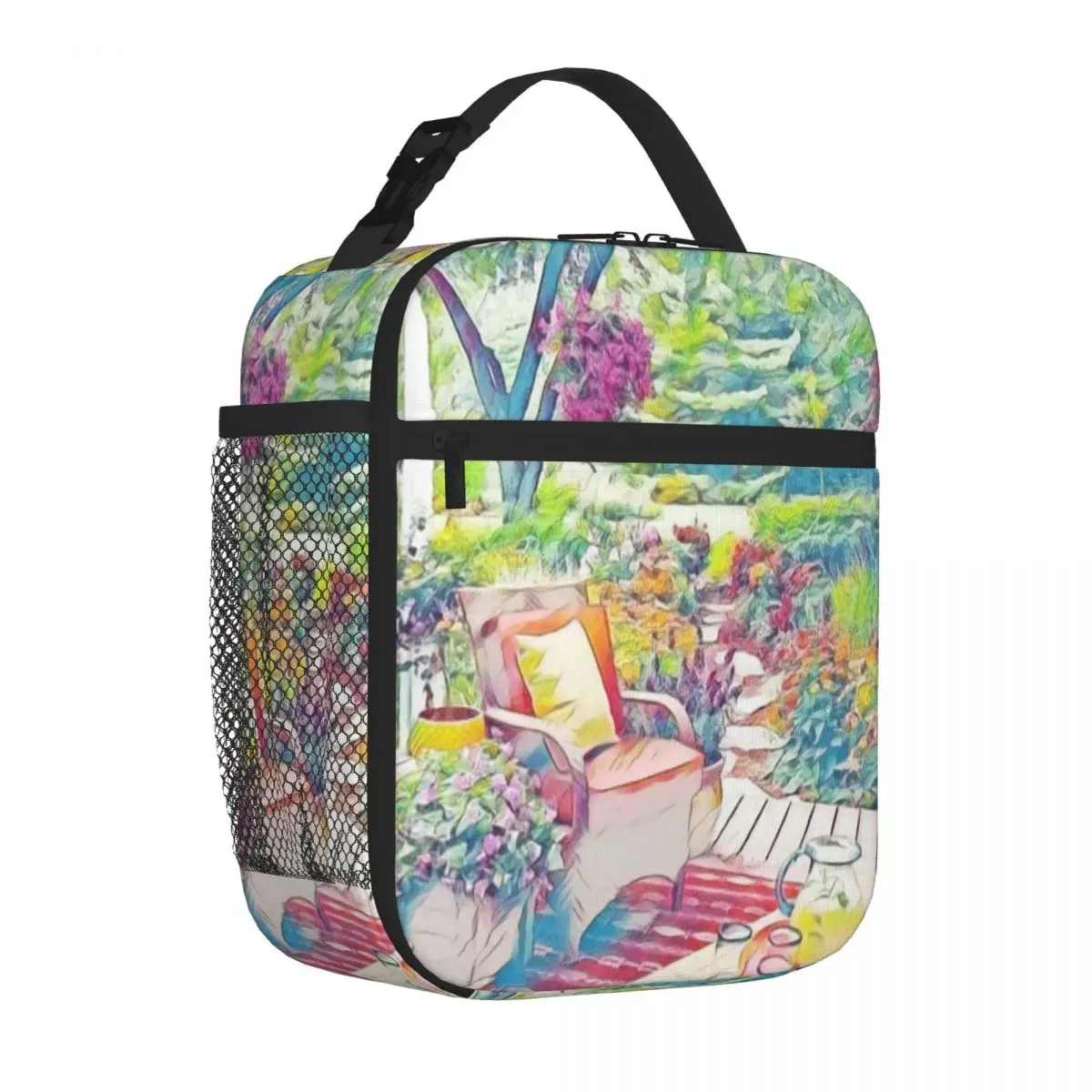 Hot Sale Outdoor Patio Garden Bench - Classic Seating Watercolor Lunch Box Bag Mountain Trip Student Lunch Bag