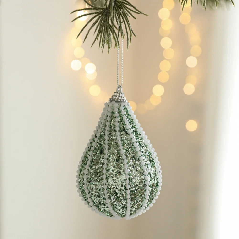 2026 Christmas Decoration New Green Foam Christmas Ball Glitter Sequins Balls Xmas Tree Hanging Pendants Home New Year Eve Decor - Image 6
