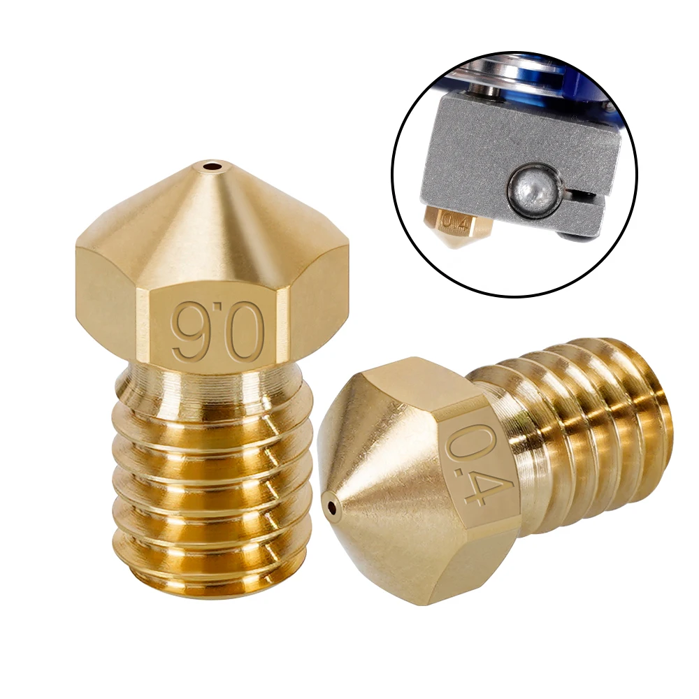 Rampas 1 pces e3d v5/v6 bocal de alta temperatura resistência de bronze sprinkler 0.2/0.3/0.4/0.5mm filamento de 1.75mm para peças de impressora 3d