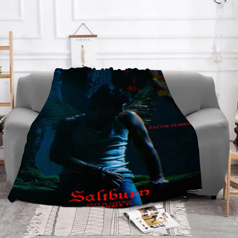 Saltburn Movie Blanket Jacob Elordi Furry Sofa Blankets for Bed Winter Throw Fluffy Soft & Throws Baby Fleece Beds Custom Nap