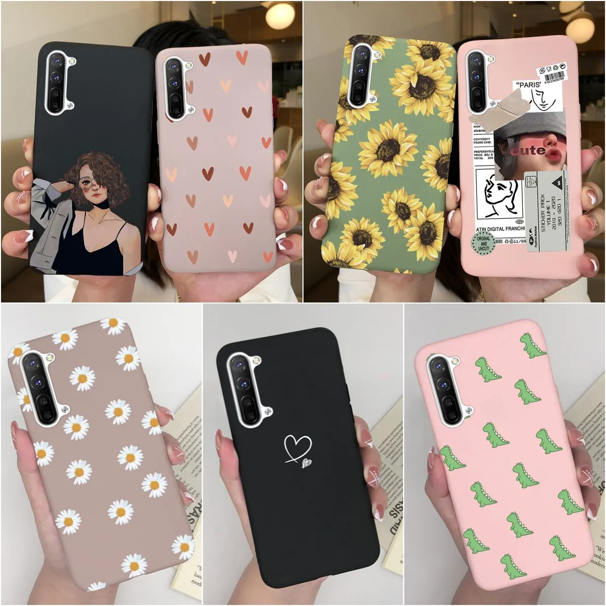 Phone Case For Oppo Find X2 Lite X2 Neo Fashion Sunflower Daisy Protective Matte Soft Silicone For Oppo Find X2Lite Funda Coques