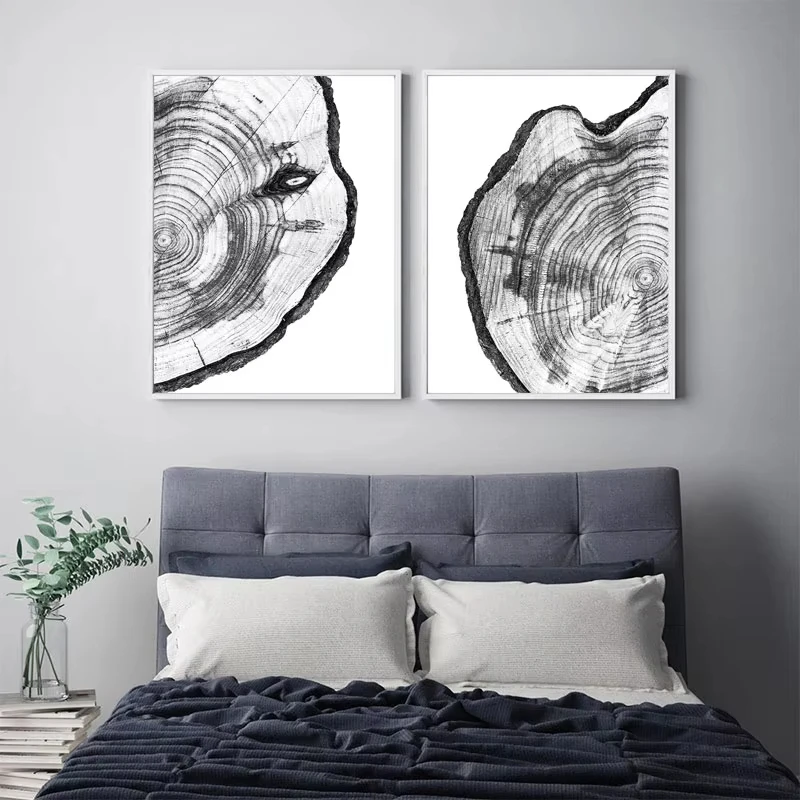 Tree Rings Can Print Tree Stumps Wooden Boards Wall Art Canvas Painting Modern Posters and Prints Home Decoration Pictures