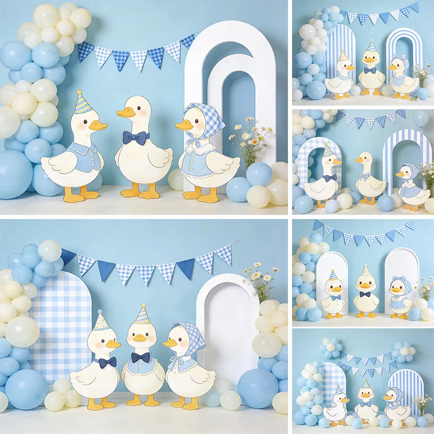 

Фон для фотосъемки «Глупая гусыня»: синие арочные сетки, воздушные шары, для детского дня рождения, фотосессии с тортом, портретный декор, фон для фотостудии