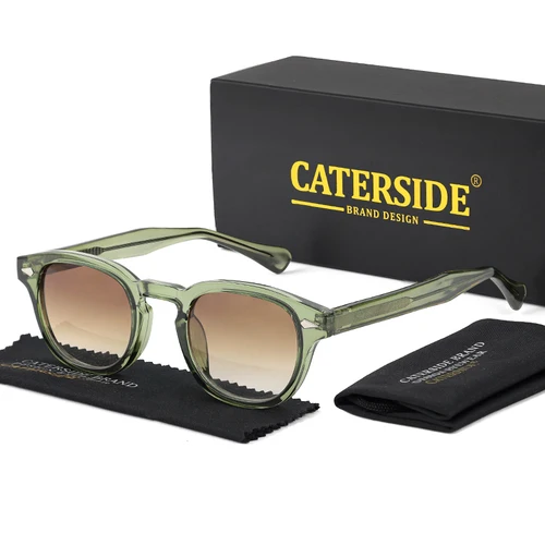 Imagen 2 del producto CATERSIDE, gafas de sol circulares pequeñas Retro para hombre, gafas de sol Punk propionicas de diseño de marca de lujo para mujer, gafas de fiesta de negocios UV400