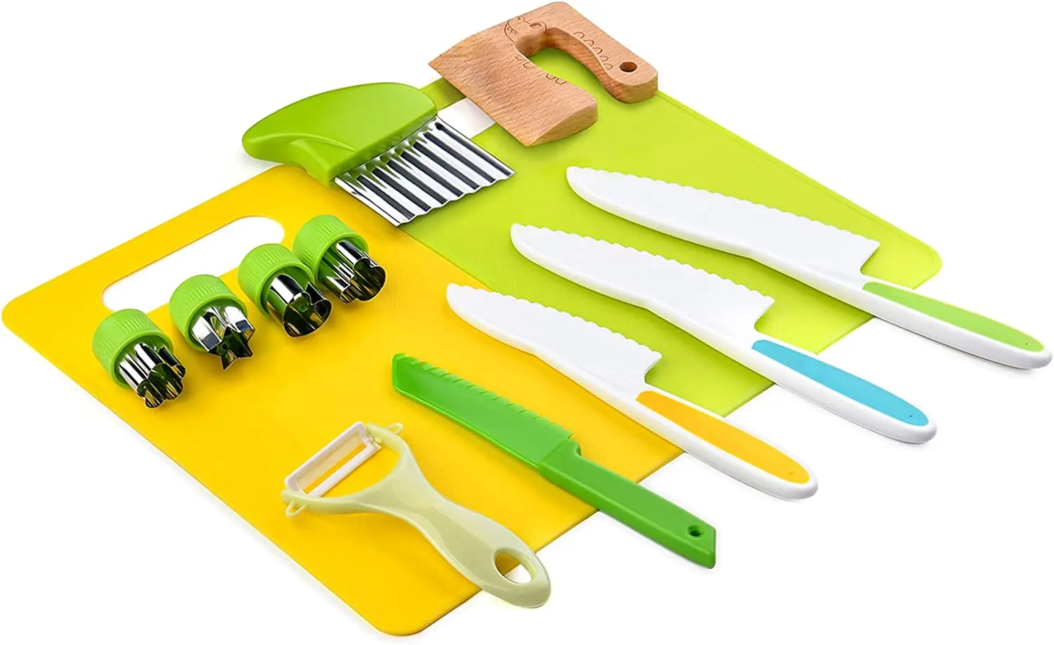 13 Pieces Montessori Kitchen Tools for Toddlers-Kids Cooking Sets Real-Toddler Safe Knives Set for Real Cooking with Plastic