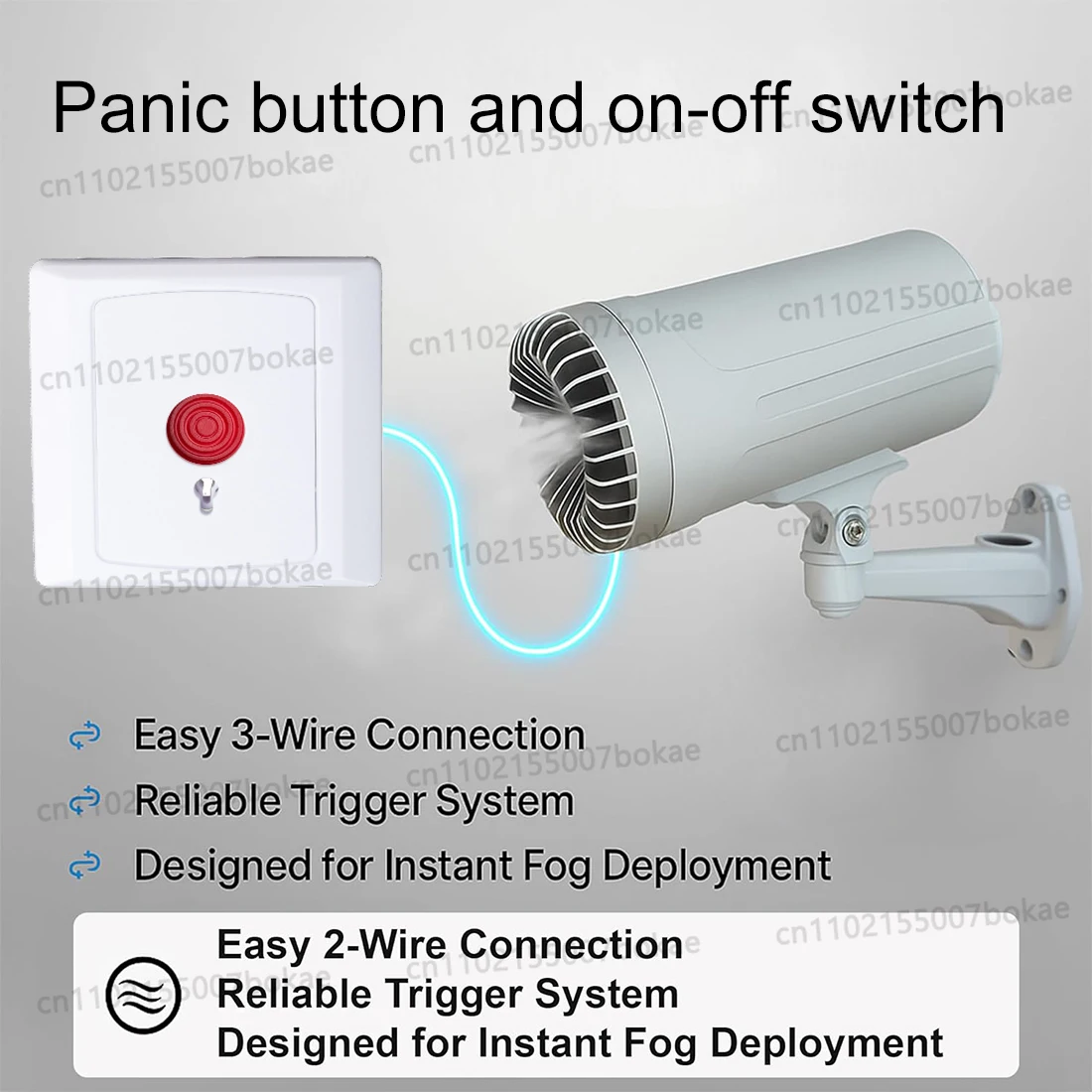 Enabled Remote Control SOS Button Triggered Motion Sensor Security Anti-Theft Fog Generator 150 Cubic Meters