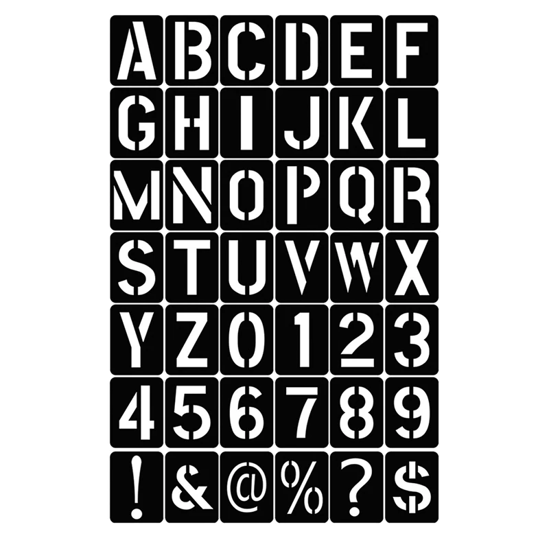 Letter Number Symbol Hollow Stencil, Estampagem Embossing Template, Artesanato, 42pcs