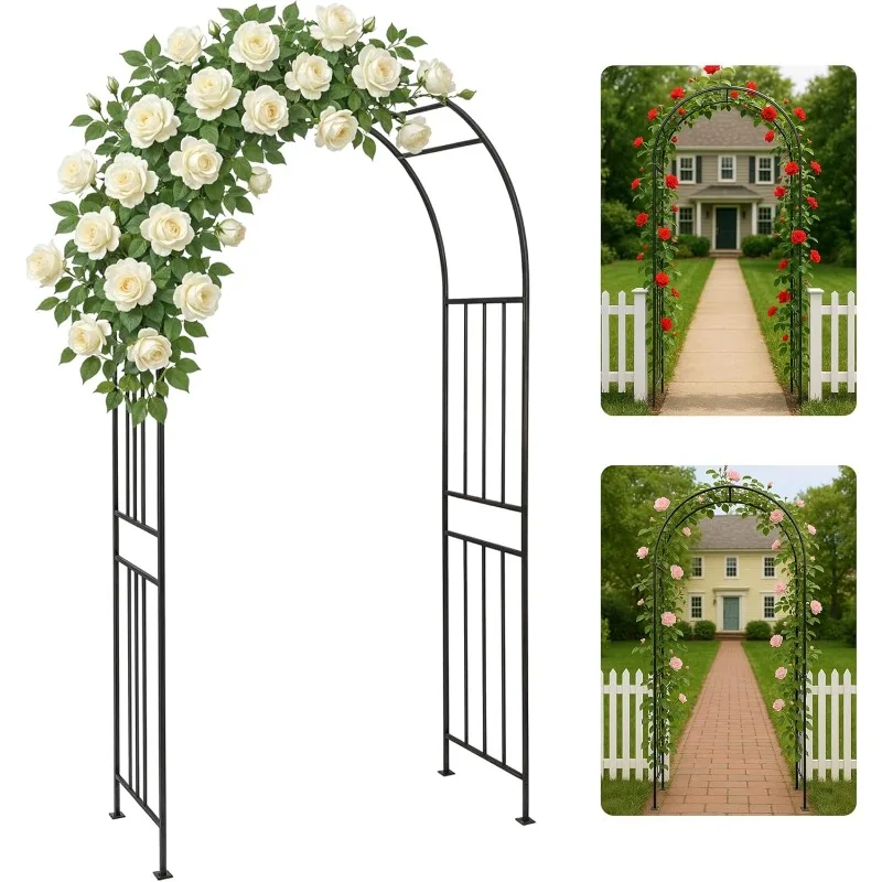 

Garden Arch Trellis 86 Inch, 3 Installation Options for Climbing Plants with Sturdy Frame