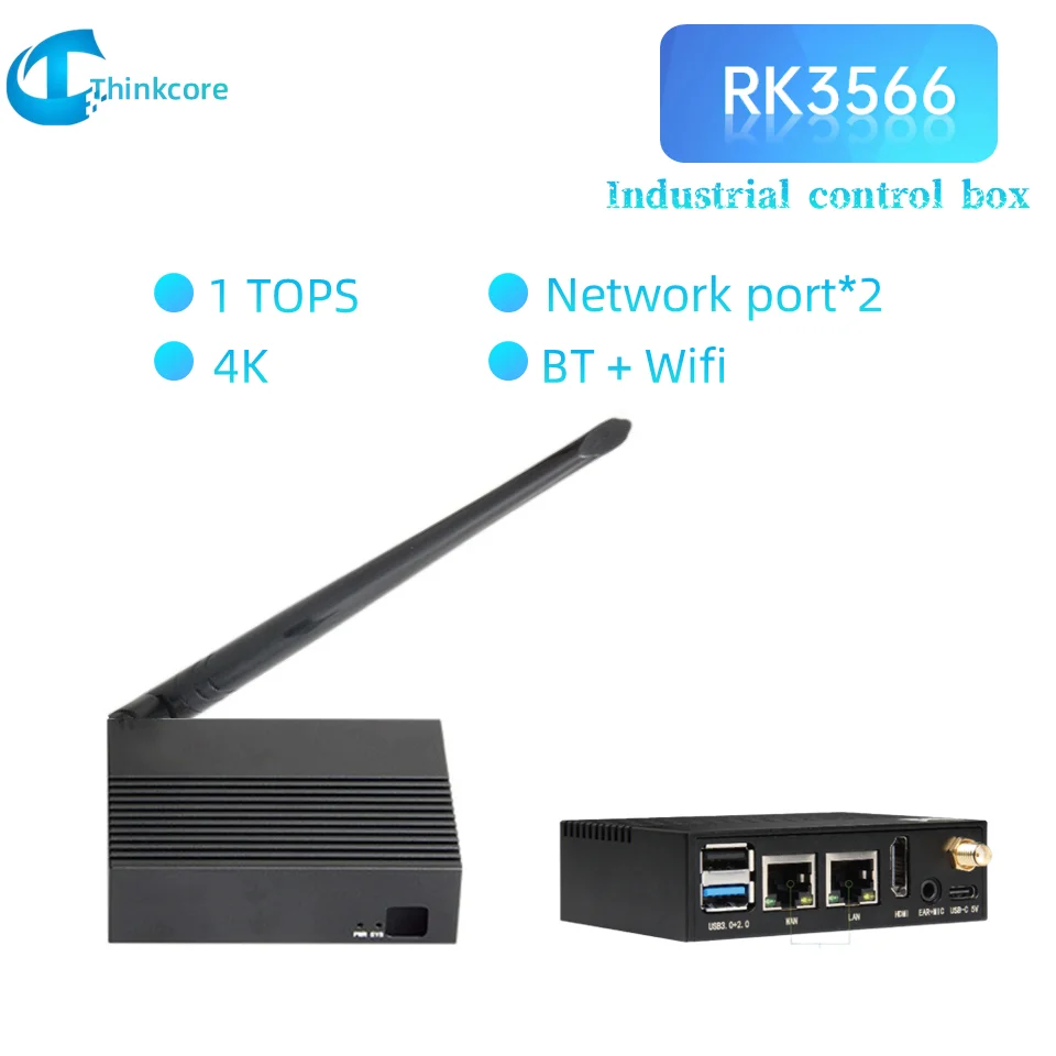 

Rockchip RK3566 Single Board Computer With Case Gigabyte Dual Ethernet Mini PC SBC Computer DDR4 WiFi+BT Android Ubuntu Linux