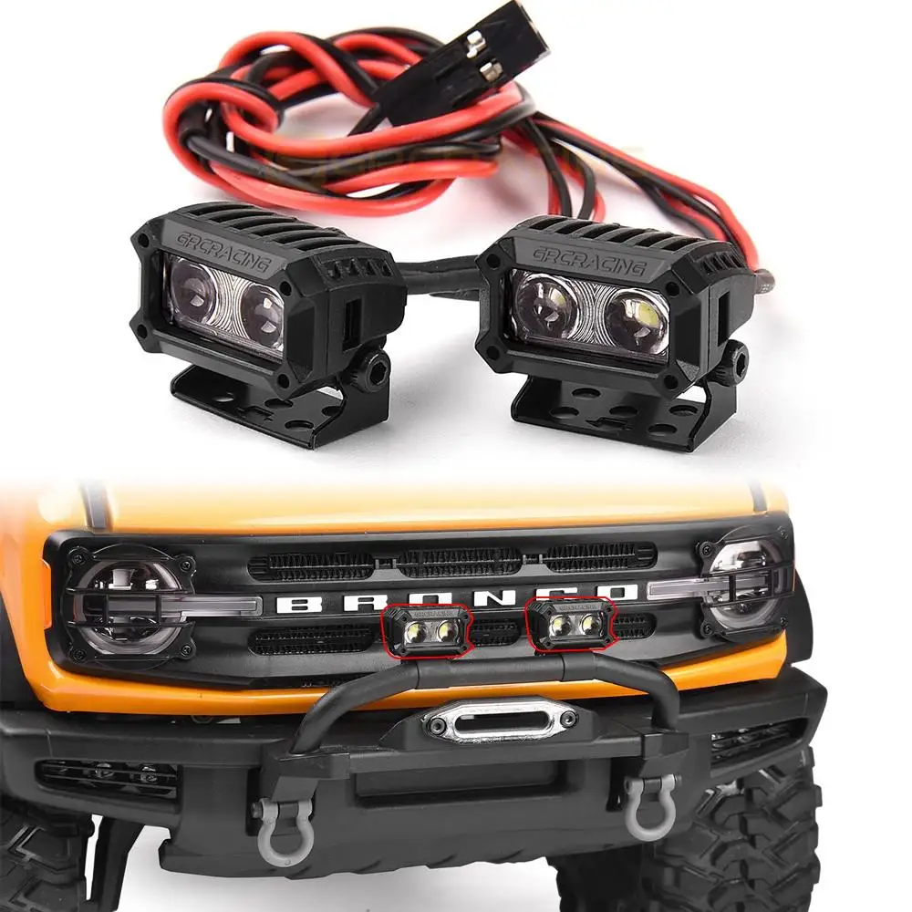 

Grc 18mm Rectangular Spotlight Retro Simulation Off-road Searchlight Headlight Bumper Dome Light G157q For 1/10 Rc Crawler Car