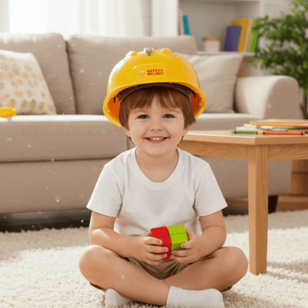 Cute Plastic Simulation Engineering Hat Cosplay Ornaments Safety Engineering Hat Construction Hat Parent-child