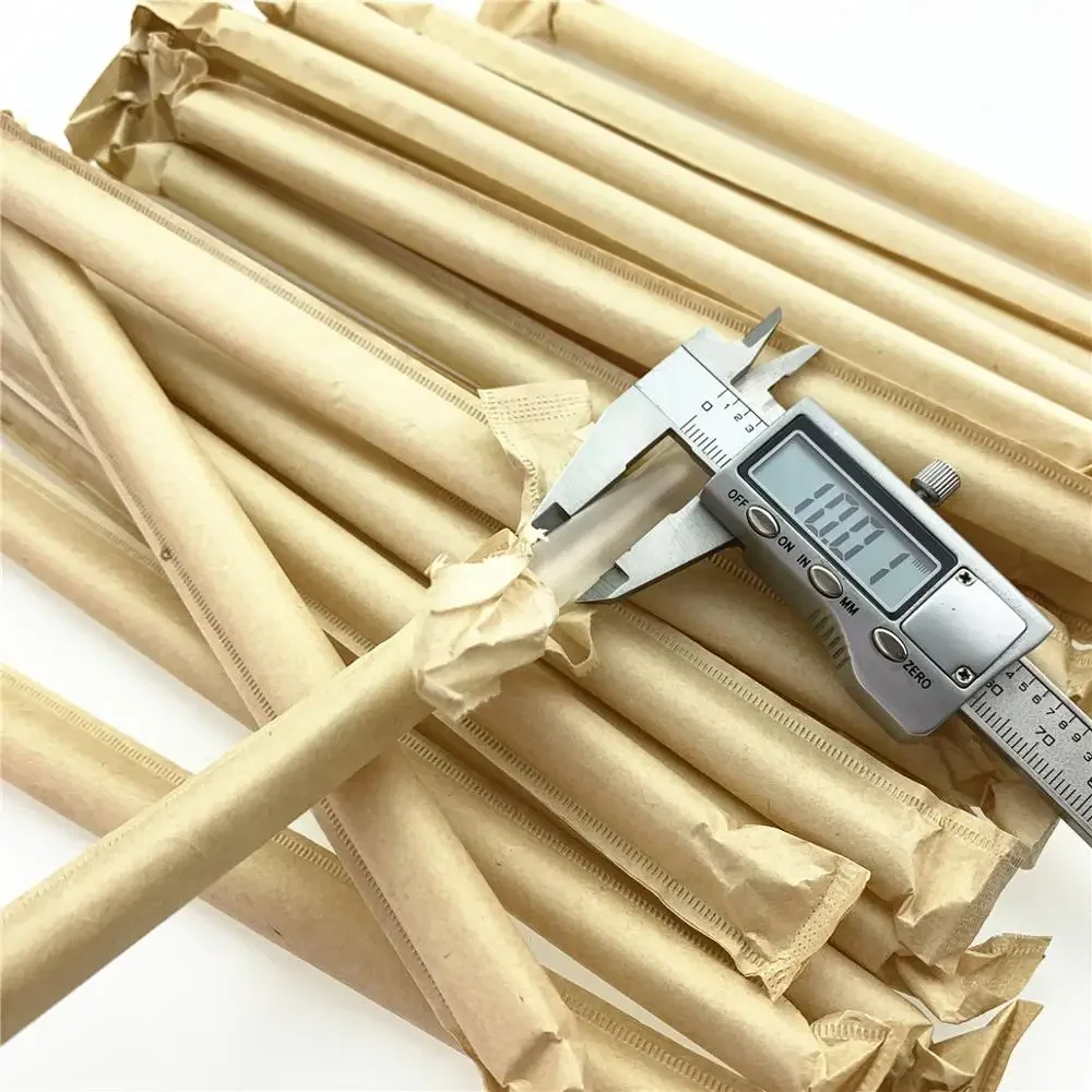 使い捨て透明クラフト紙,個別包装,大きな厚いストロー,50個
