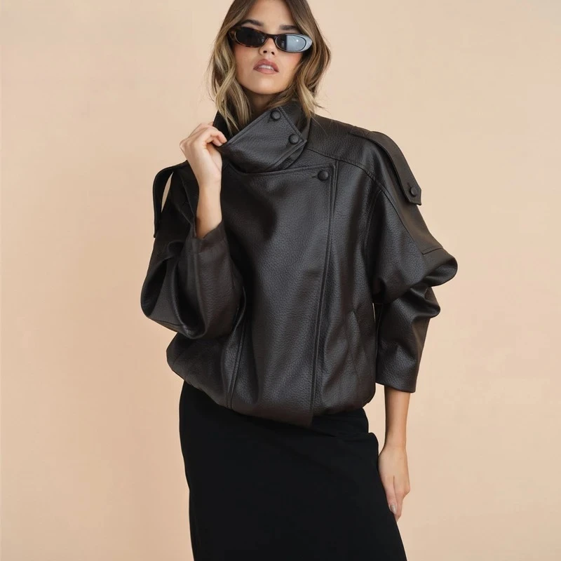 ZHIO, chaquetas bomber de piel sintética para mujer, chaqueta cortavientos a la moda, abrigo cálido de invierno para mujer, abrigos exteriores para mujer