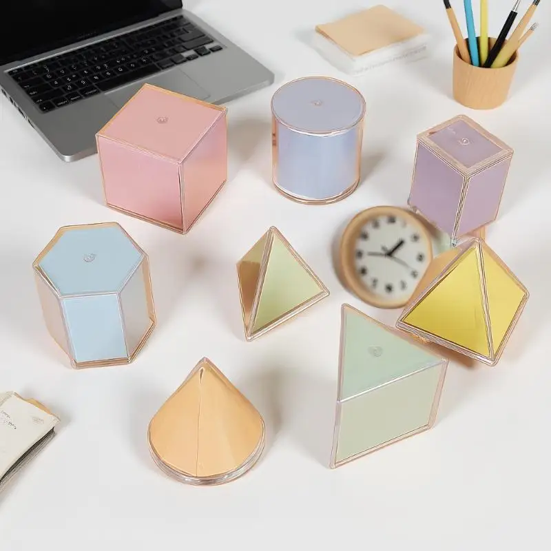 8-delig transparant 3D speelgoed met geometrische vorm, visuele leermiddel Montessori wiskunde-educatie speelgoedset
