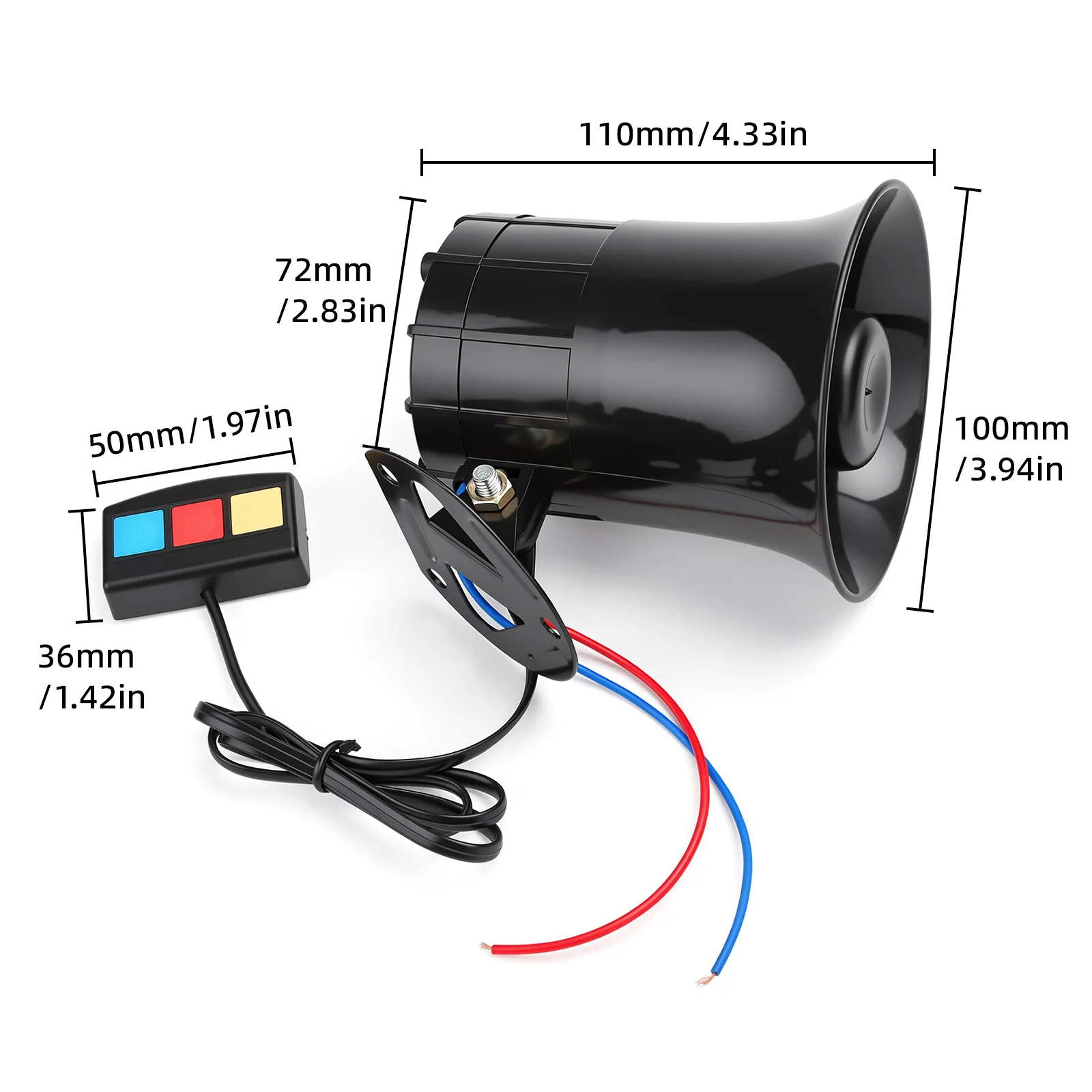 DC 12V Outdoor Wired Loud Alarm Horn 110dB Exterior Alarma Speaker For Alarm System 3 Tone Super Lound Warning Alarm Speakers