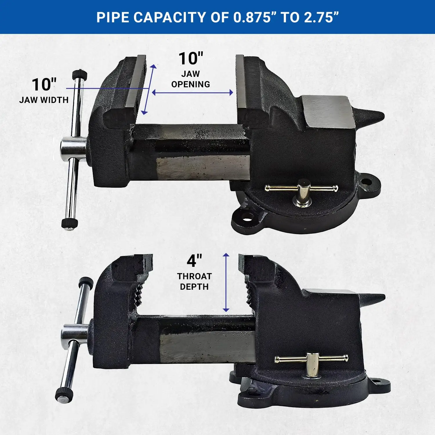 Yost Vises-tornillo de Banco de acero resistente, 10 ", 910