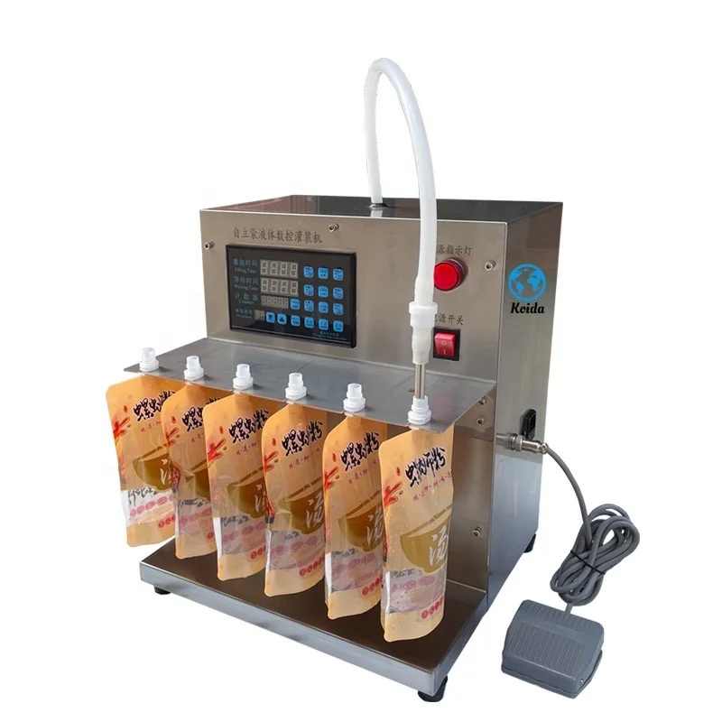 Máquina de enchimento de líquidos semiautomática com bomba magnética TLF para embalagens de bebidas de ketchup e leite de soja em sacos de plástico e caixas