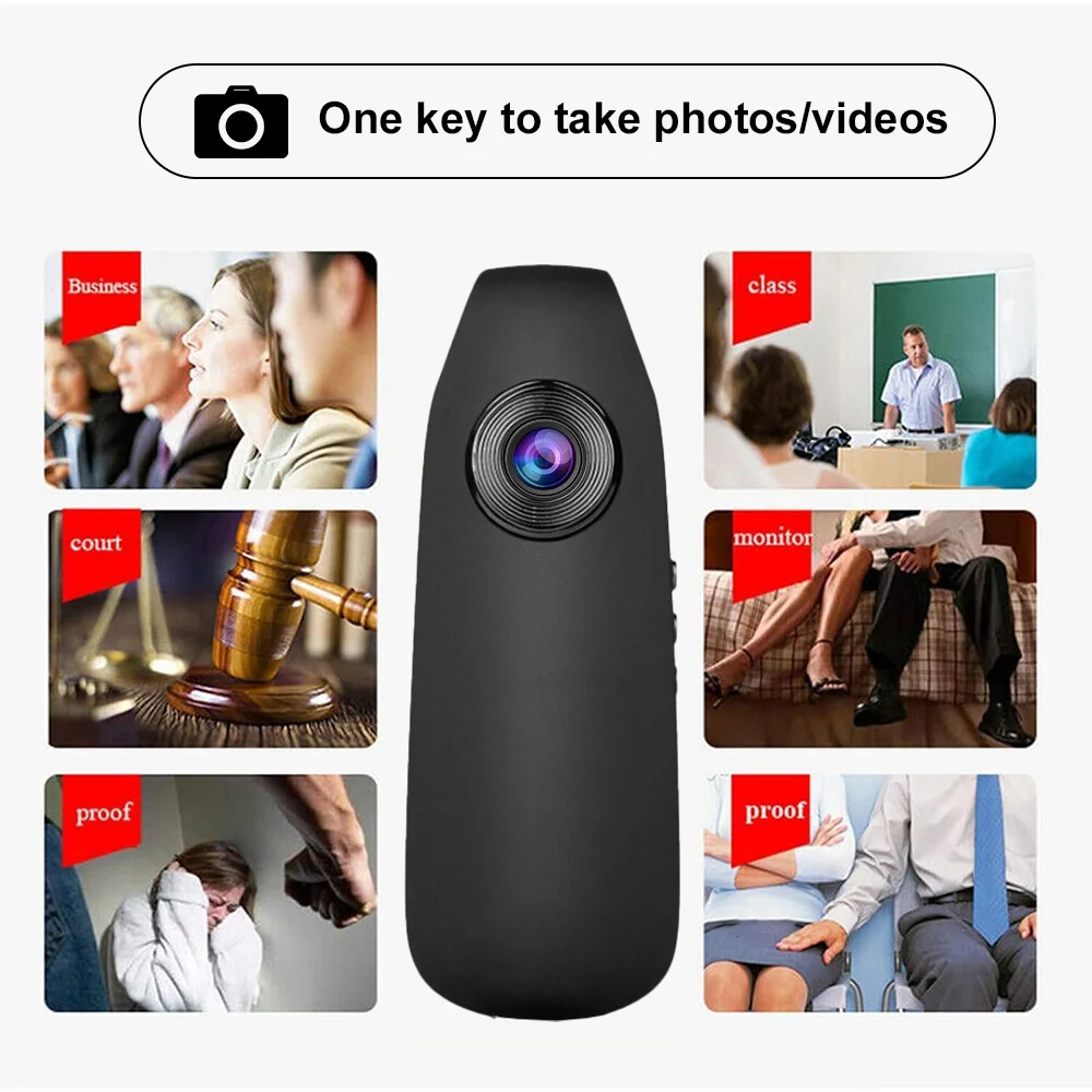 

Mini Digital Camera Recording 560mAh 3H Video 7H Audio Body Mounted Video Camera mini with audio and video recording