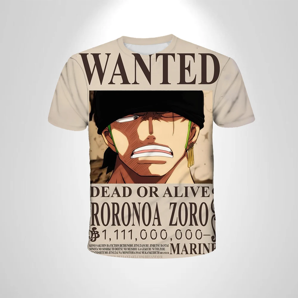 2026 Summer One Piece Luffy Retro Cosplay T-shirt Men's Oversized 3D Printed Short-sleeved Family Unisex Children's Sports Shirt