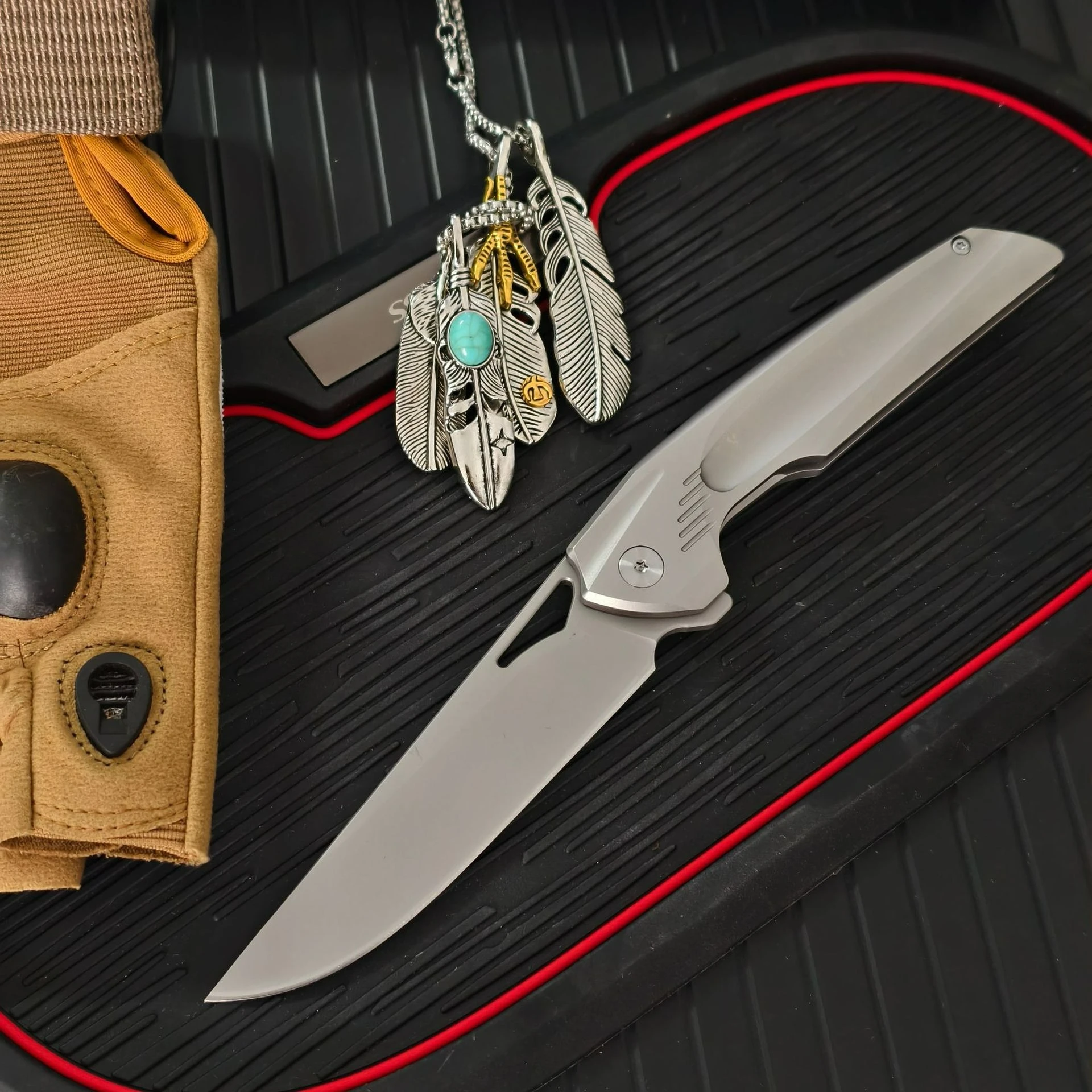 

Imported M42 high-speed steel folding knife edc multitool knives utility kitchen house outdoor selbstverteidigung tactical knife