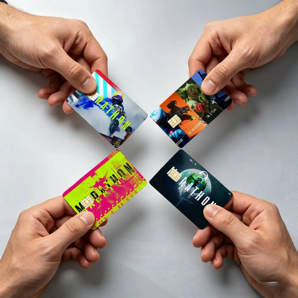 M-Marathon Game 4Pcs!Fade-Resistant, Wear-Resistant, Scratch-Resistant  Bank Card Sticker (Debit Card)