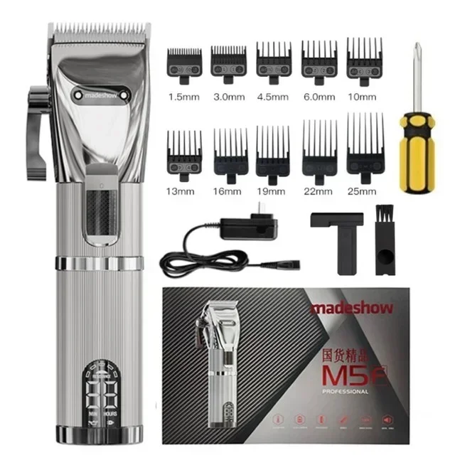 Madeshow M5 M5F Tondeuse Tondeuse voor Mannen Professionele Kapper Haar Snijmachine 7000 rpm 2 Versnellingen Afwerking Kapsel