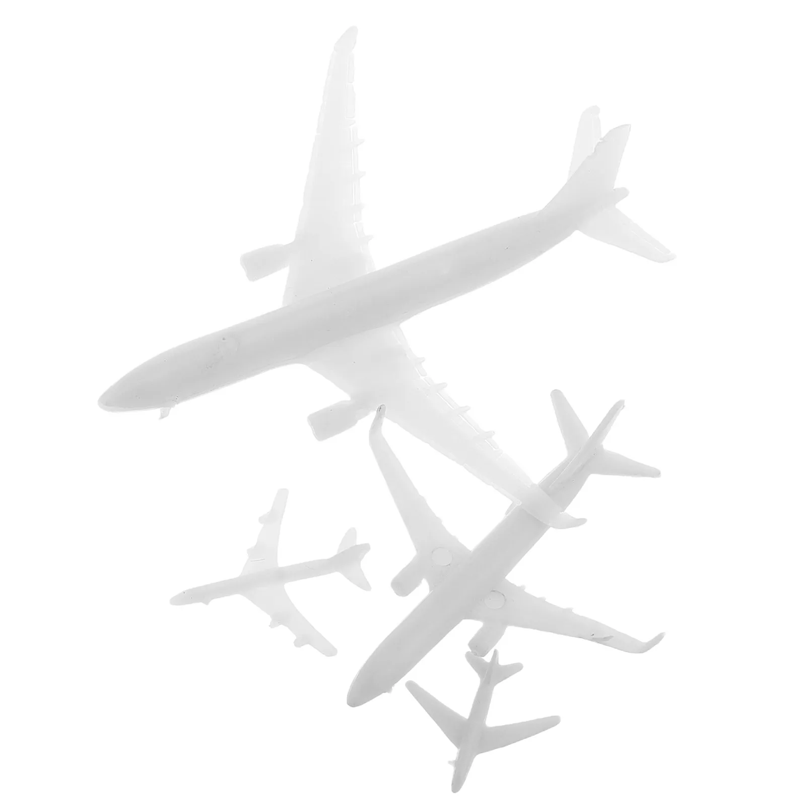 4Pcs Airplane Sand Table Micro Landscaping Aircraft Plastic Miniature for City Planning Display Airplane Toys