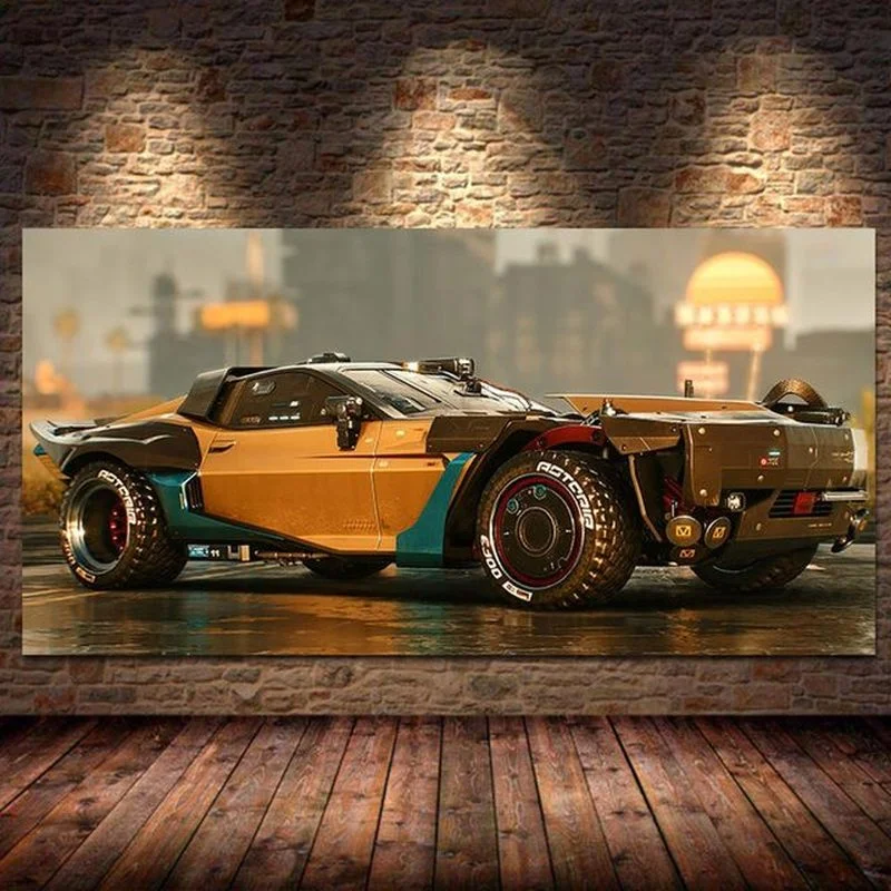 Future Sci-Fi Punk Style Steam City Sport Car Posters Prints Wall Art Canvas Paintings For Gamer Boys Room Bedroom Decor Picture