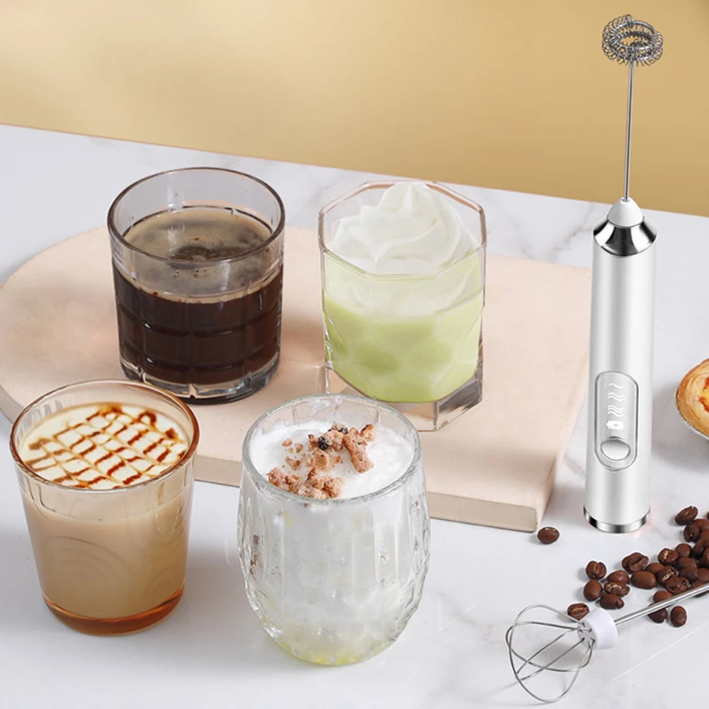 

AS60-Electric Milk Frother Whisk Handheld Egg Beater USB Coffee Blender Household Milk Shaker Mixer Foamer Food Bake Blender Whi