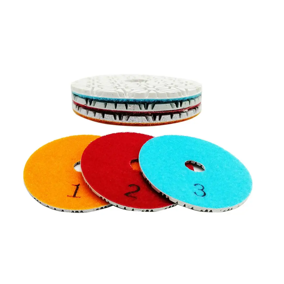 

Набор из 6 алмазных полировальных дисков 4 дюйма, 3-этапные комплекты для шлифовки и полировки мрамора и камня