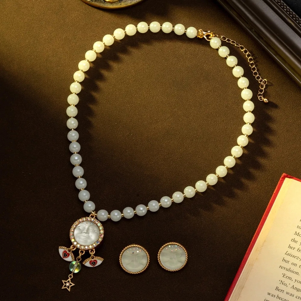 

Chakra Balancing Vintage Maon Face Jewelry – KF Set for Solar Plexus Activation & Attracting Unshakeable Confidence