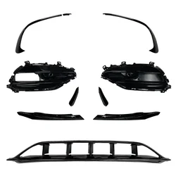 Front Bumper Lip Grille Canards Fit for Mercedes Benz A Class W176 2016-2018 A45 AMG Splitter Black Body Kit Set Car Accessories