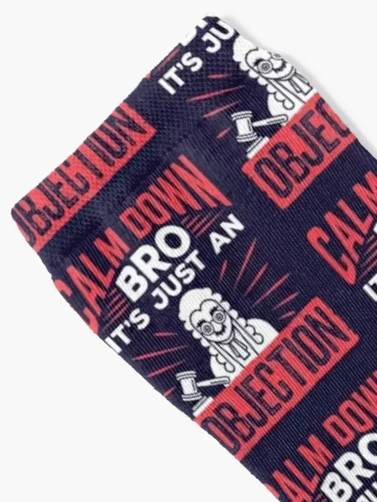 Mock Trial Calm Down Bro It's Just An Objection Socks bright garter anime funny gifts Christmas Socks Female Men's