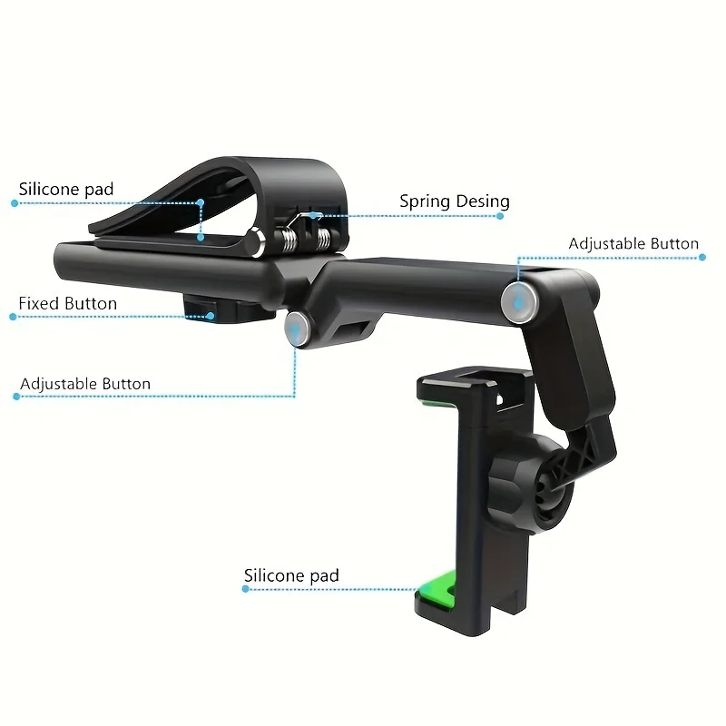 1080° Rotating Sun Visor Car Phone Mount - Universal iPhone 7+ Holder with Full Swivel,
