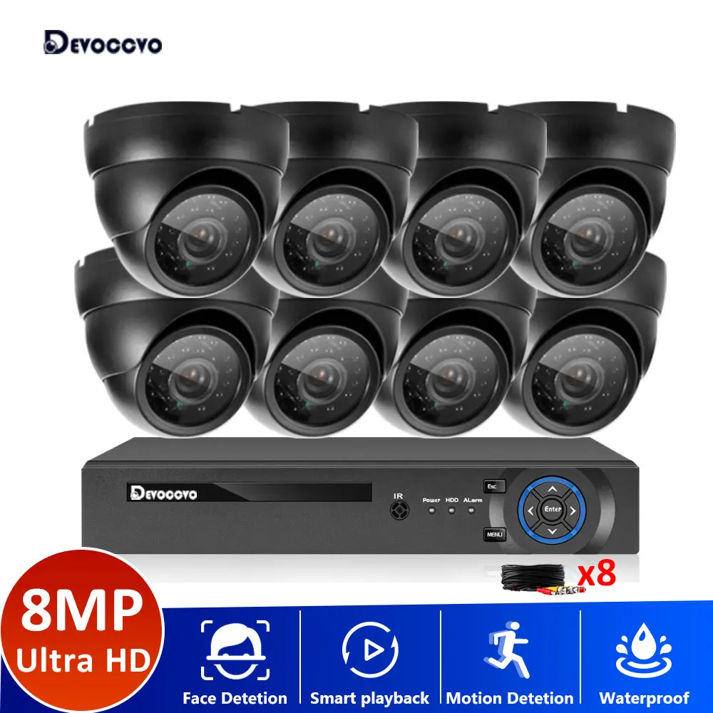 

4K CCTV AHD Camera Security System Kit 8CH DVR Set Outdoor Street 8MP BNC Bullet Camera Video Video Surveillance Kit XMEYE 4CH