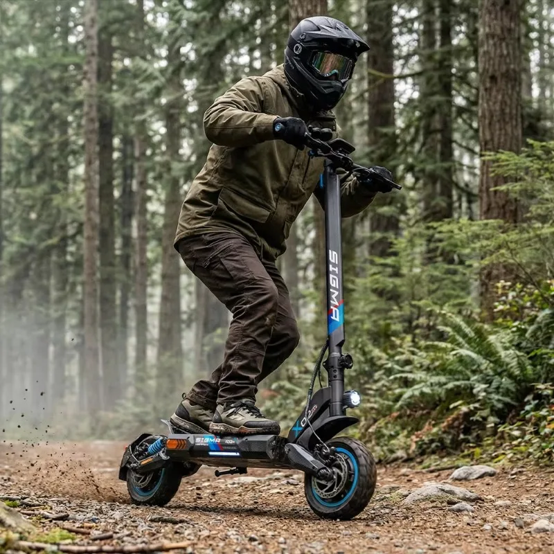 Powerful All-terrain Dual-motor Off-road Electric Scooter, High-speed 48V Foldable 10 Inches
