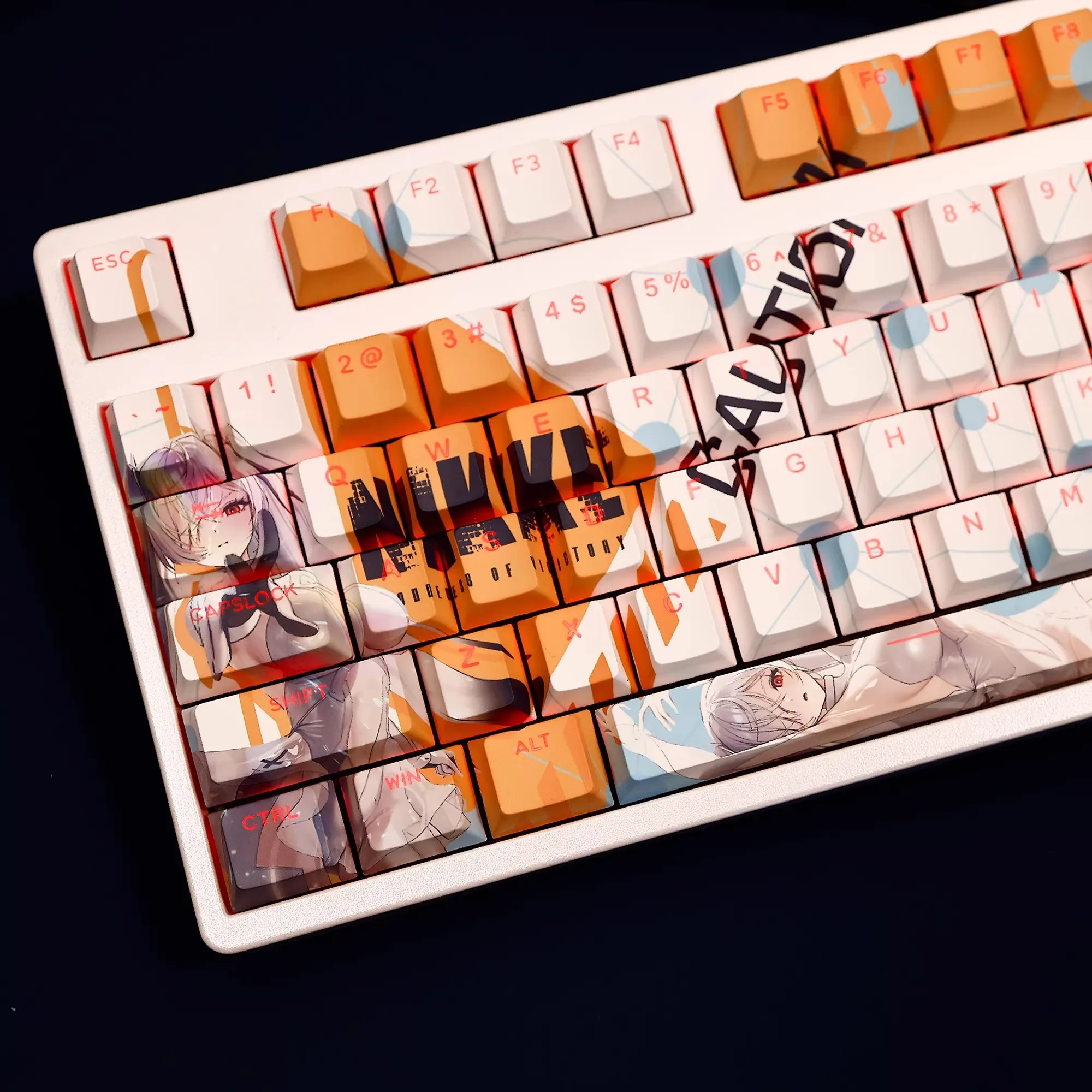 108 Keys/set Cinderella Backlit Keycaps PBT Dye-Sublimation Anime Key Caps For ANSI 61 87 104 108 Keyboard