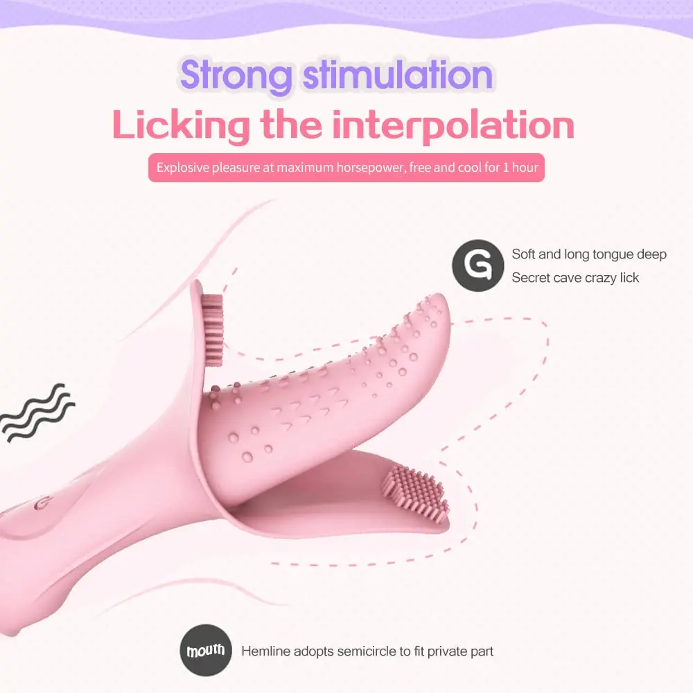 Female Masturbator Clitoral G Spot Tongue Licking Vibrator with 10 Frequency Vibrating Nipples Massager Vaginal Breast Anal Sex