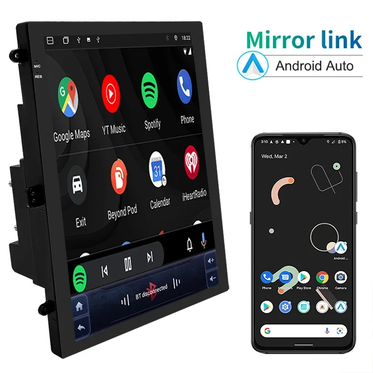 2 din 9.7 pollici schermo IPS verticale Android autoradio navigazione lettore DVD Stereo per auto