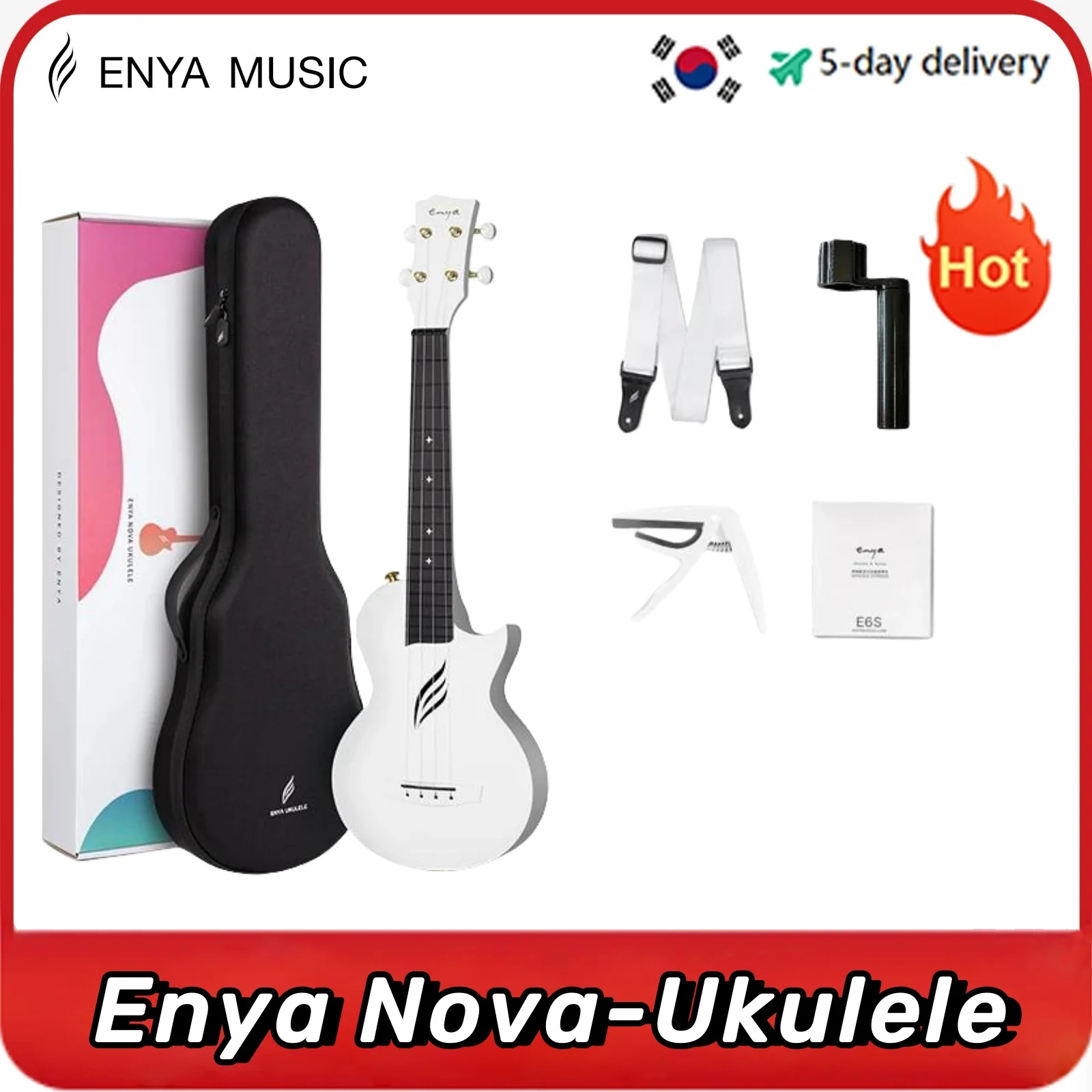 

Enya Nova-Ukulele Intelligent Acoustic Guitar, 4 Strings, Carbon Fiber, Beginner Instrument, 23", U, 23"