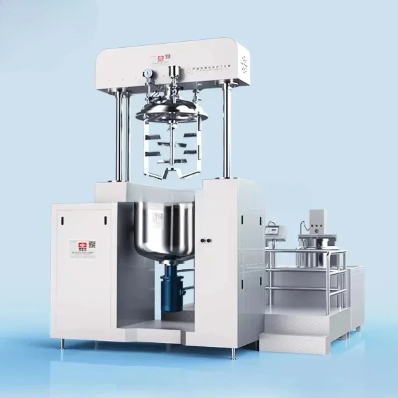 200L-Cosmetics Making Machine Hydraulic Double Cylinder Lifting Cream Lotion Vacuum Homogenizing Emulsifying Mixer