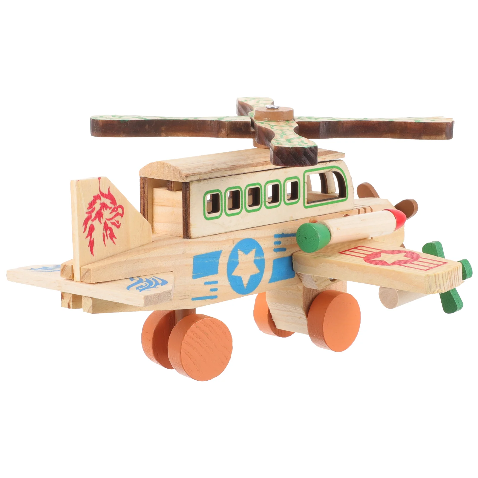 

Wooden Helicopter Toy 319 Styles Random Wood Plane Model High Grade Material Exquisite Detail Safe No Burrs