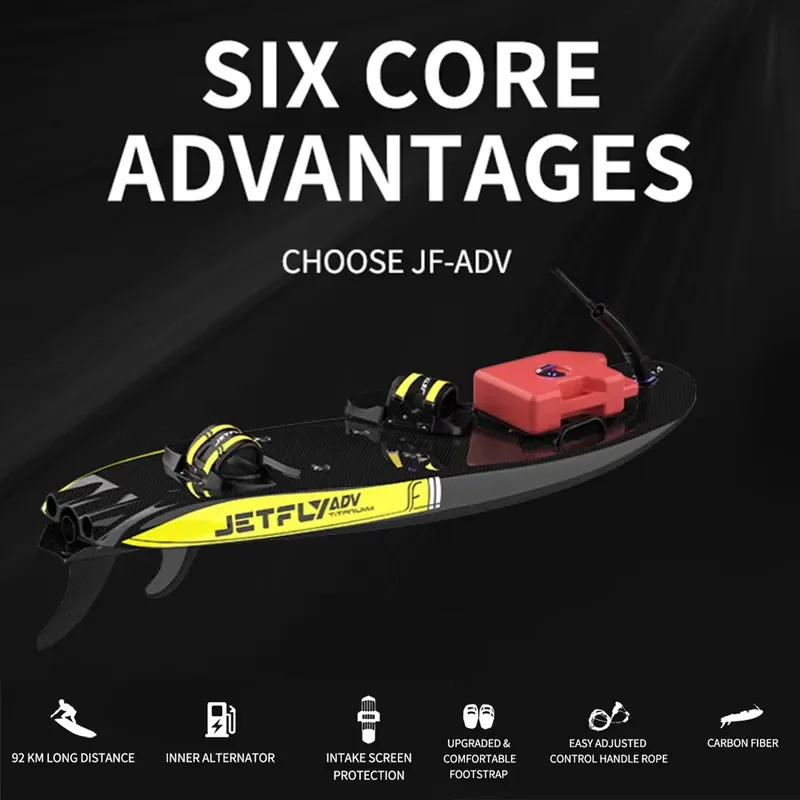 ADV 110CC EFI Fuel Powered Jetboard, Carbon Fiber Petrol Surfboard, 9.2L Fuel Tank Max Speed 62KM/H Long Range Water Jet Board