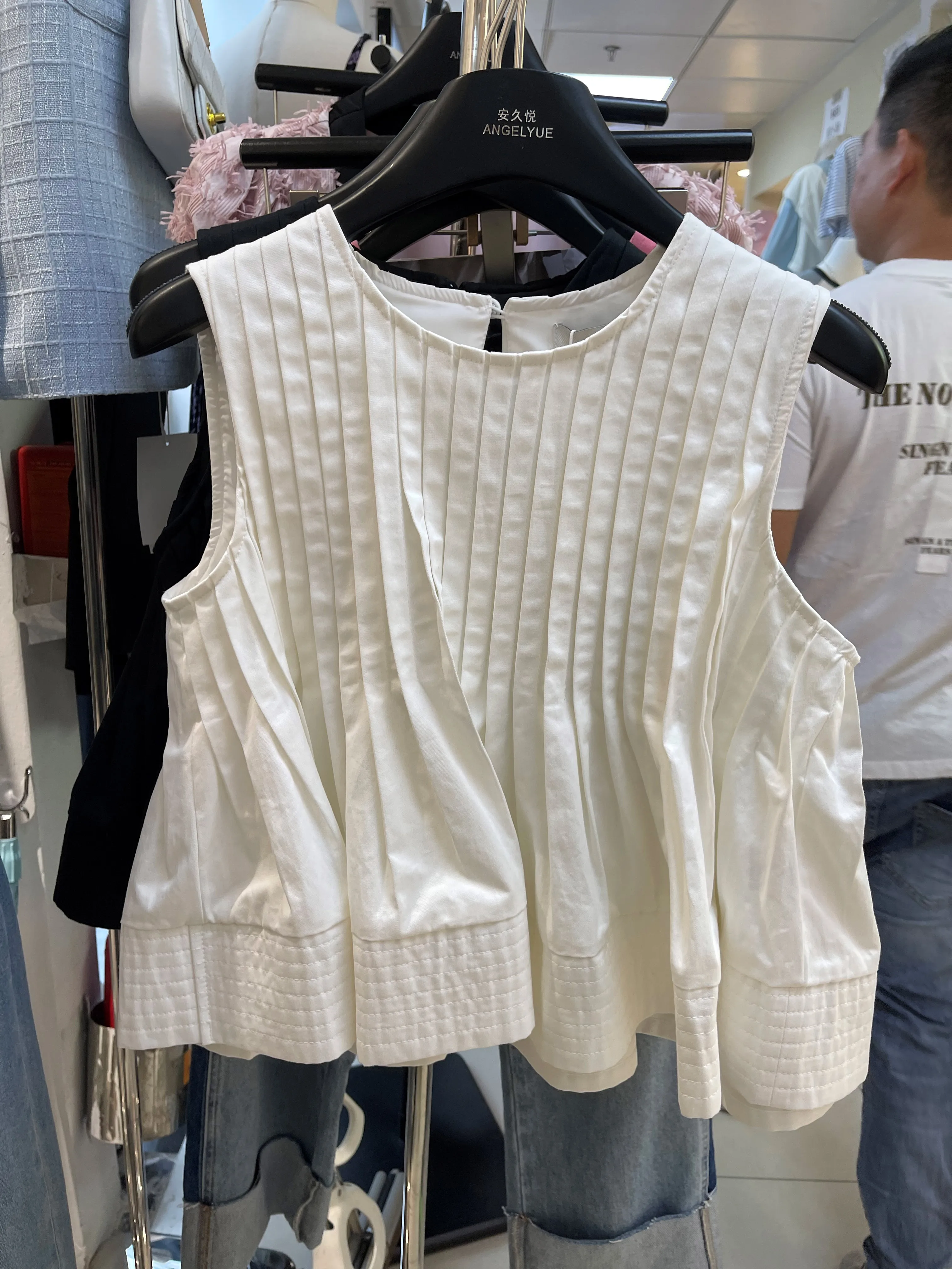 2023 Summer New Design Sense Niche Sweet Solid Color Blouse Pleated Sleeveless Doll Shirt Ladies Loose Tops Blusas Mujer