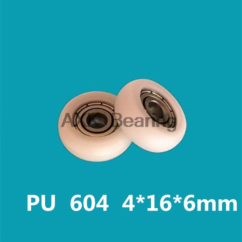 AXK   604 POM 4*16*6mm  R type plastic nylon package pulley with bearing for 3D printer  flat roller wheel