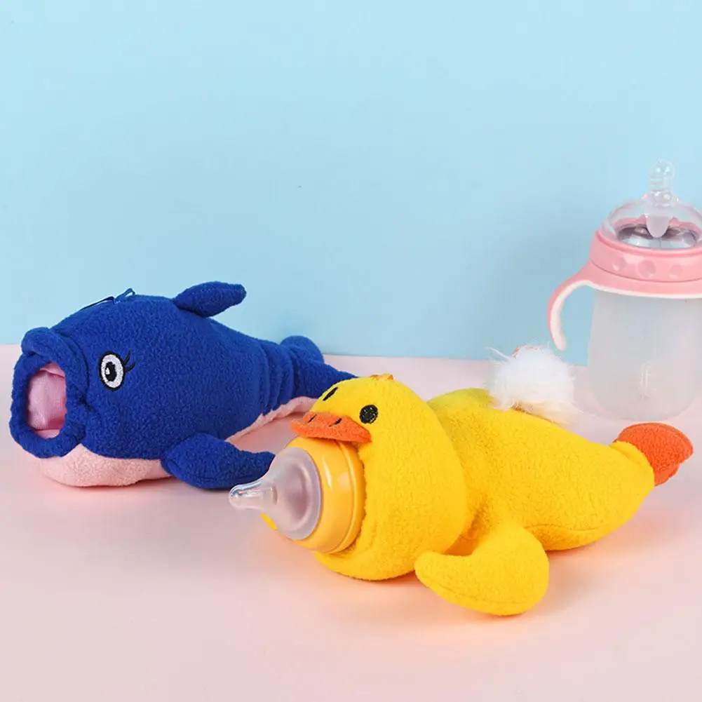 Mignon en peluche biberons sac lait Wate bouteille pochette couverture jouet bébé biberon couverture dispositif apaisant
