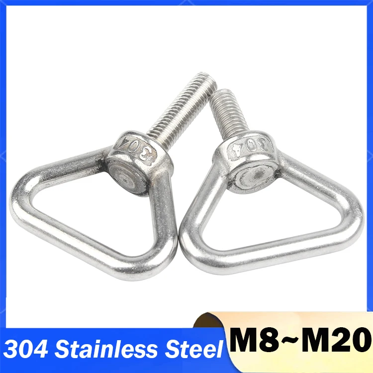 M8 M10 M12 M16 M20 Triangular Lifting Ring Screws 304 Stainless Steel Eyebolt Round Lifting Eye Bolts Ring Hook Screws